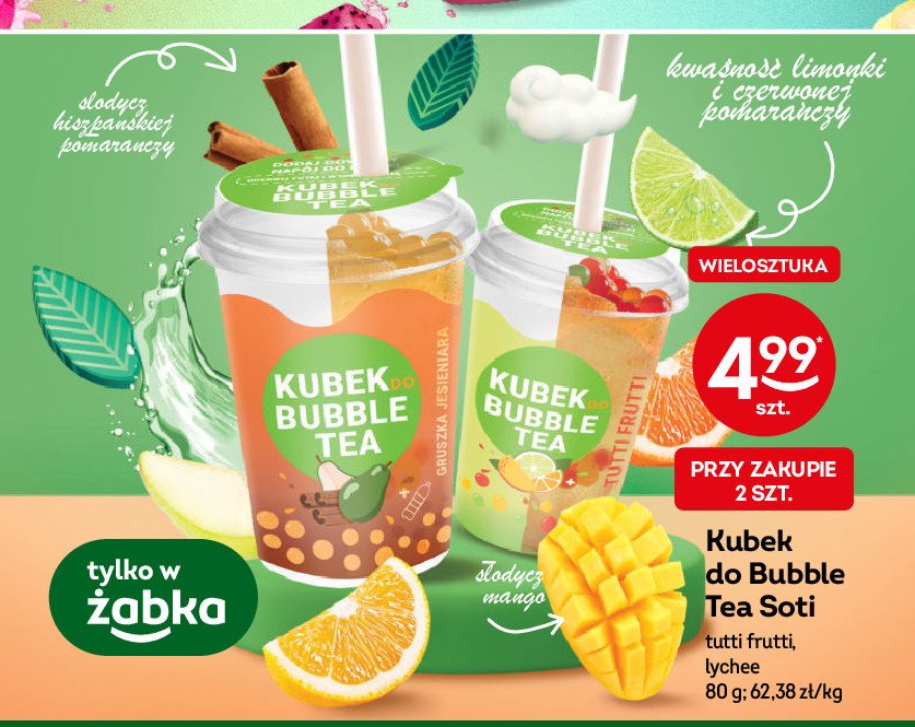 Kubek z bubble tea lychee Żabka cafe promocja