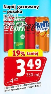 Napój gazowany z puszka COCA COLA promocja w Prim Market