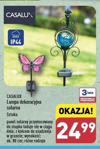 Lampki dekoracyjne solarne Casalux promocja w Aldi