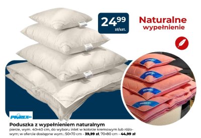 Poduszka z wypełnieniem naturalnym Primatex pierze 40x40 cm różowa promocja w PSB Mrówka