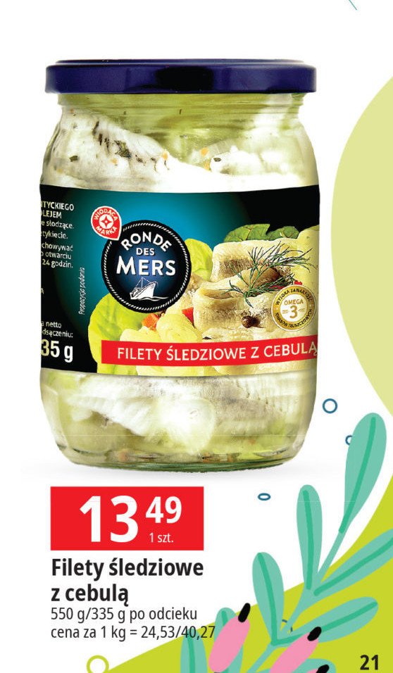 Filety śledziowe z cebulą Wiodąca marka ronde des mers promocja