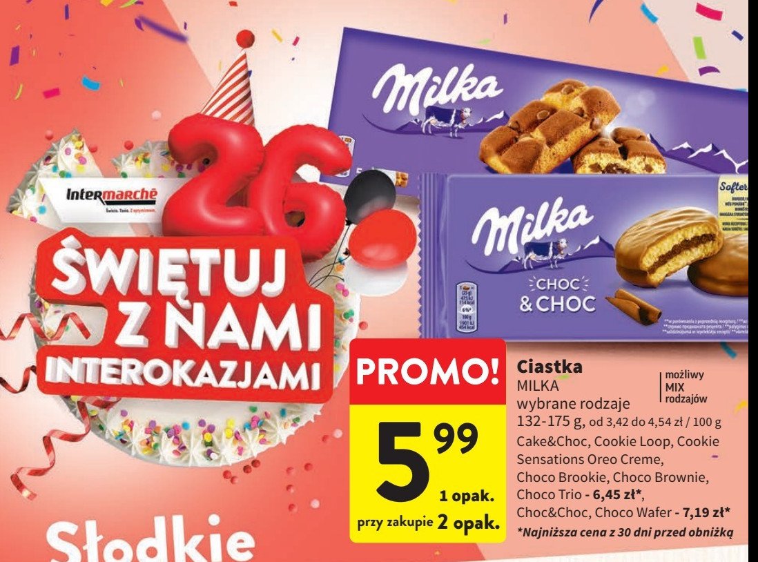 Ciastka oreo creme Milka cookies sensations promocja w Intermarche