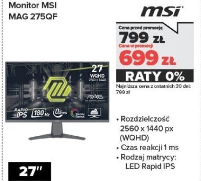 Monitor MAG 275QF promocja w NEONET