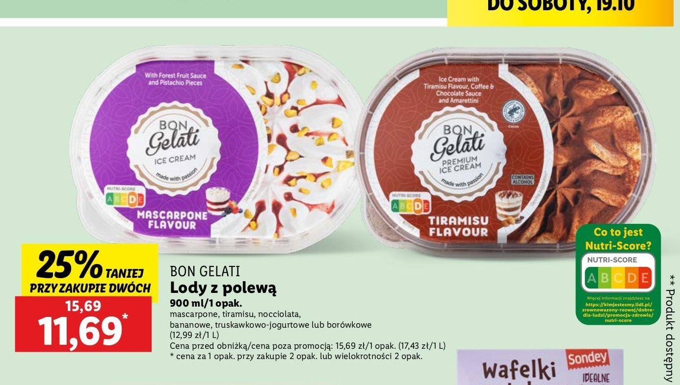 Lody z polewą bananową promocja