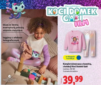 Komplet dziewczęcy z bawełną promocja w Lidl