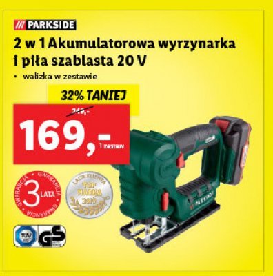 Wyrzynarka i piła szablasta 20 v Parkside promocja