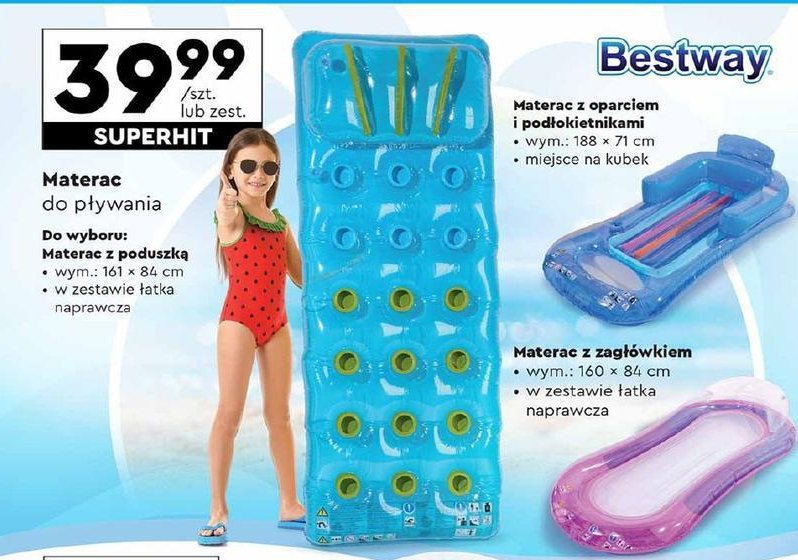 Materac pla偶owy 188 x 71 cm Bestway promocja