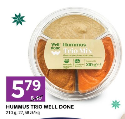 Hummus trio Well Done promocja w Stokrotka