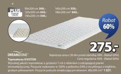 Topmaterac KVISTEN promocja w Jysk