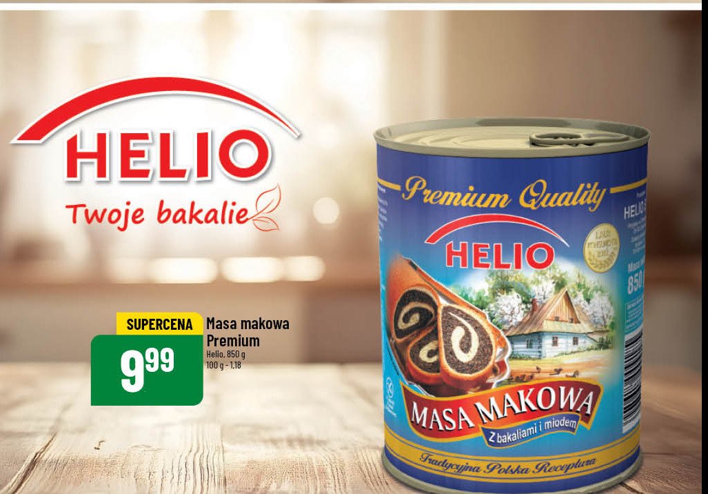 Masa makowa z bakaliami i miodem Helio promocja w POLOmarket