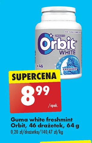 Guma do żucia fresh mint drażetki Orbit white promocja