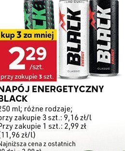 Napój energetyczny Black caffeine punch promocja w Stokrotka
