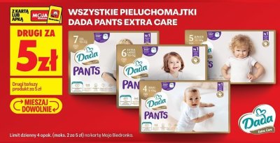 Pieluchomajtki Pants Extra Care wszystkie rodzaje promocja w Biedronka