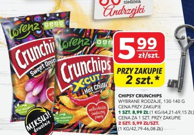 Chipsy Crunchips wybrane rodzaje, 130-140g promocja w Top Market