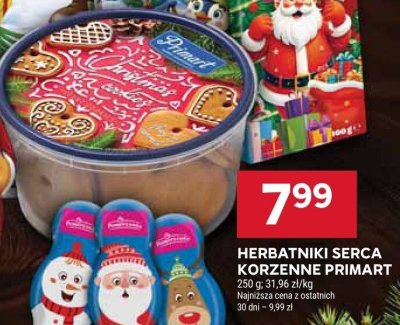 Herbatniki serca korzenne Primart promocja w Stokrotka
