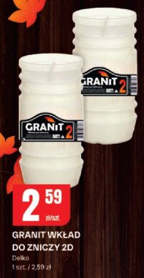 Wkład do zniczy 2D GRANIT Delko promocja w Chorten