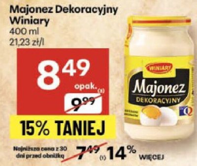 Majonez dekoracyjny Winiary promocja w Delikatesy Centrum