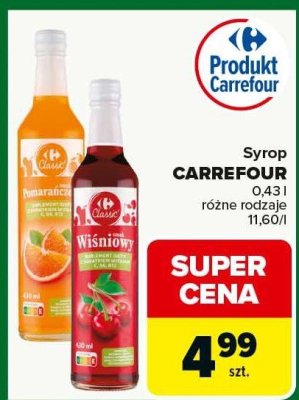 Syrop Carrefour 0,43 l różne rodzaje promocja w Carrefour