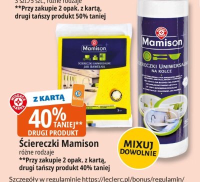 Ściereczki uniwersalne Mamison jak bawełna promocja w Leclerc