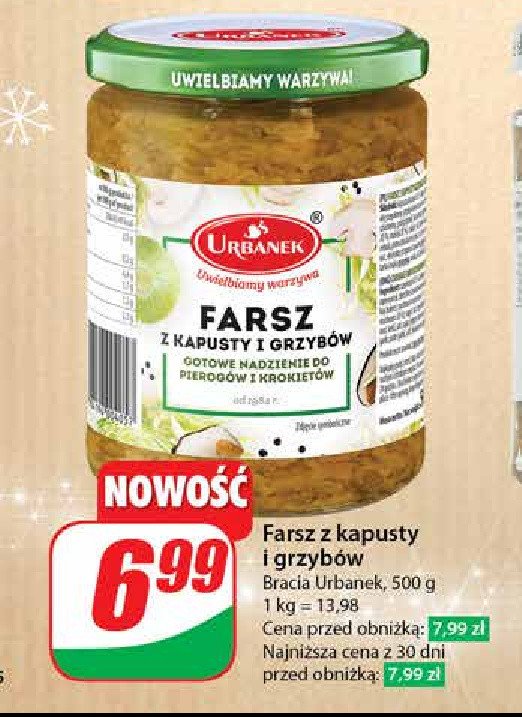 Farsz kapusta z grzybami Urbanek promocja