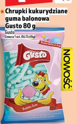 Chrupki kukurydziane guma balonowa Gusto 80 g promocja w TOPAZ