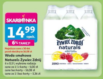 Woda z nut膮 maliny i cytryny 呕YWIEC ZDR脫J NATURALS promocja