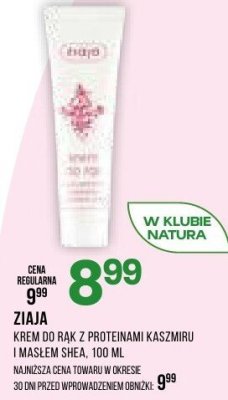 Krem do rąk Ziaja z proteinami kaszmiru i masłem shea, 100 ml promocja w Drogerie Natura
