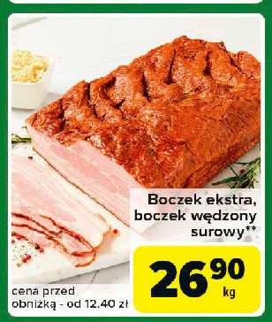 Boczek wędzony surowy promocja w Carrefour Express