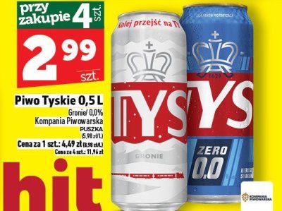 Piwo Tyskie 0,5L promocja w TOPAZ