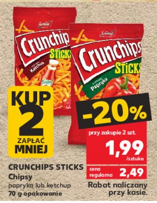 Chipsy paprykowe Crunchips sticks Crunchips lorenz promocja