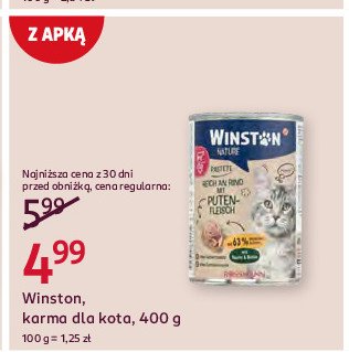 Karma dla kota z kurczakiem Winston promocja w Rossmann