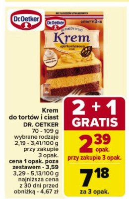 Krem do tortów ajerkoniakowy Dr. oetker promocja