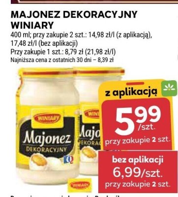 Majonez dekoracyjny Winiary 400ml promocja w Stokrotka