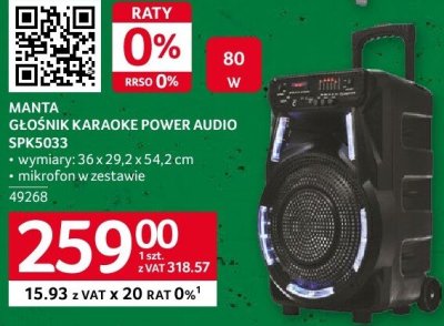 Głośnik karaoke Manta Power Audio SPK5033 promocja w Selgros