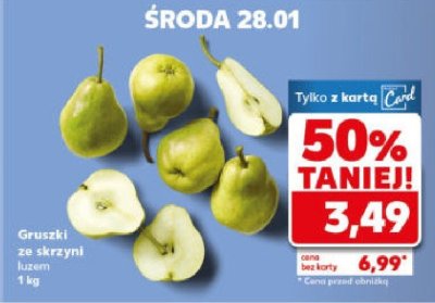 Gruszki ze skrzyni luzem promocja w Kaufland