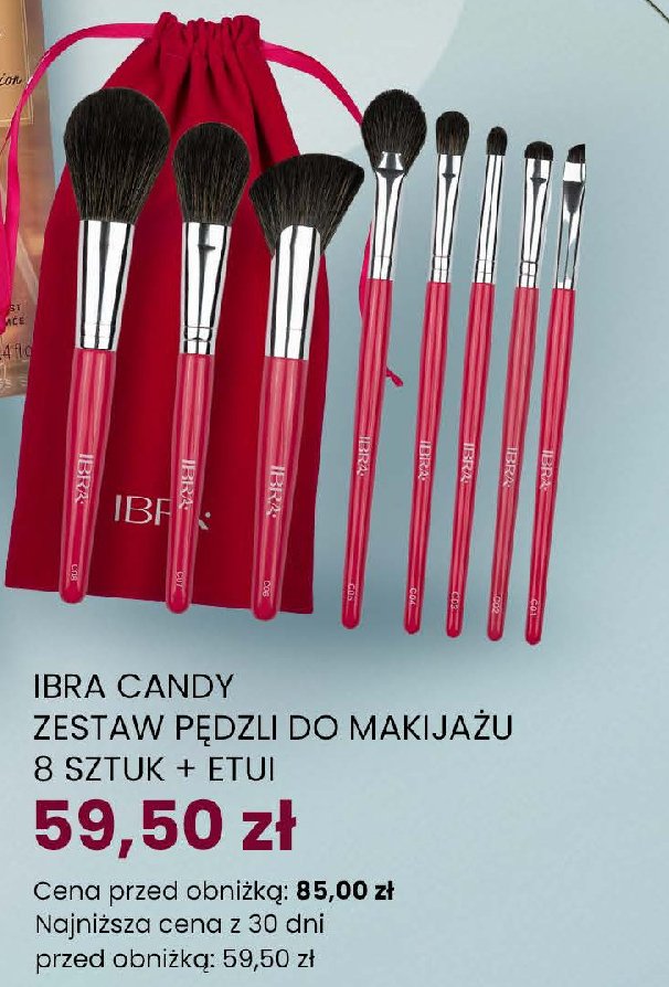 Zestaw pędzli do makijażu w etui candy IBRA MAKEUP promocja