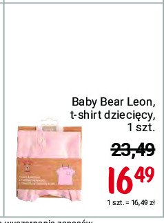T-shirt dziecięcy z krótkim rękawem rozm. 86-92 Baby bear leon promocja