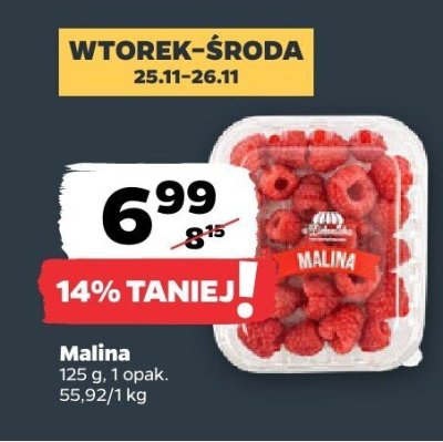 Malina 125 g promocja w Netto
