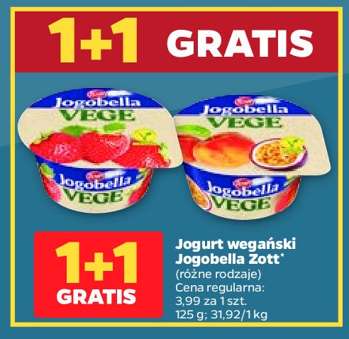 Jogurt brzoskwinia-marakuja Zott jogobella vege promocja