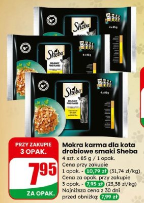 Mokra karma dla kota drobiowe smaki Sheba promocja w Dino