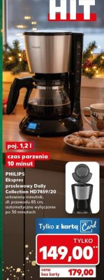 Ekspres przelewowy Daily Collection HD7459/20 promocja w Kaufland