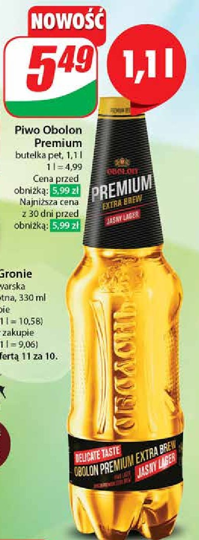 Piwo Obolon premium extra brew promocja