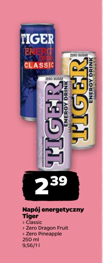 Napój dragon fruit Tiger energy drink promocja w Netto