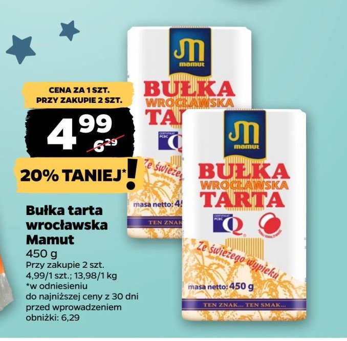 Bułka wrocławska tarta Mamut promocja w Netto