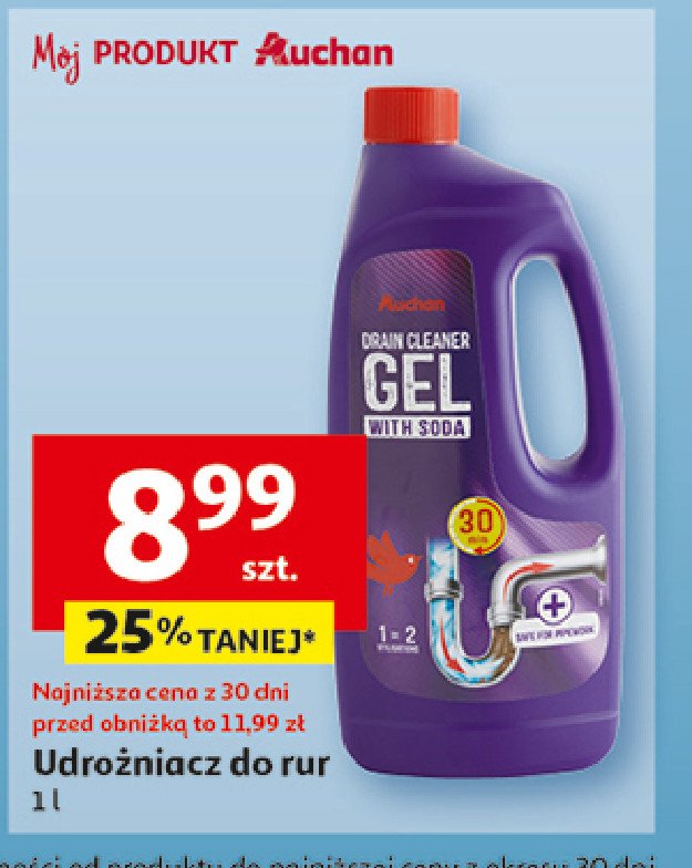 Udrażniacz do rur Auchan promocja w Auchan