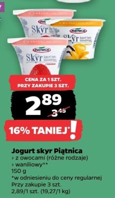 Jogurt skyr Piątnica z owocami (różne rodzaje) z waniliowy promocja w Netto