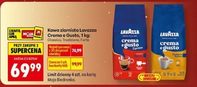 Kawa ziarnista Lavazza Crema e Gusto 1kg różne rodzaje promocja w Biedronka