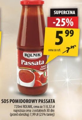 Sos pomidorowy Passata Rolnik promocja w Arhelan