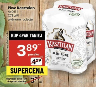Piwo Kasztelan jasne pe艂ne promocja w Delikatesy Centrum