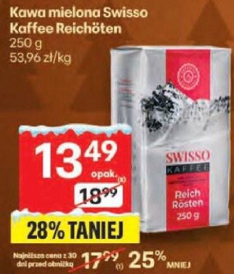 Kawa mielona Swisso Kaffee Reichkten promocja w Delikatesy Centrum